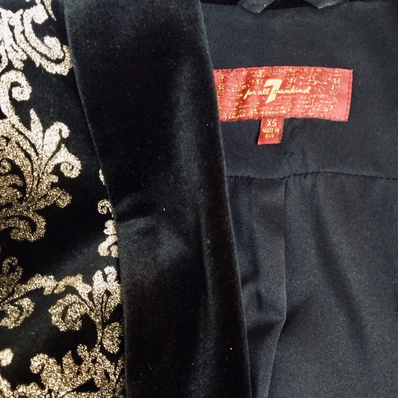 7 for All Mankind Metallic Brocade Velvet Blazer - Picture 6 of 6